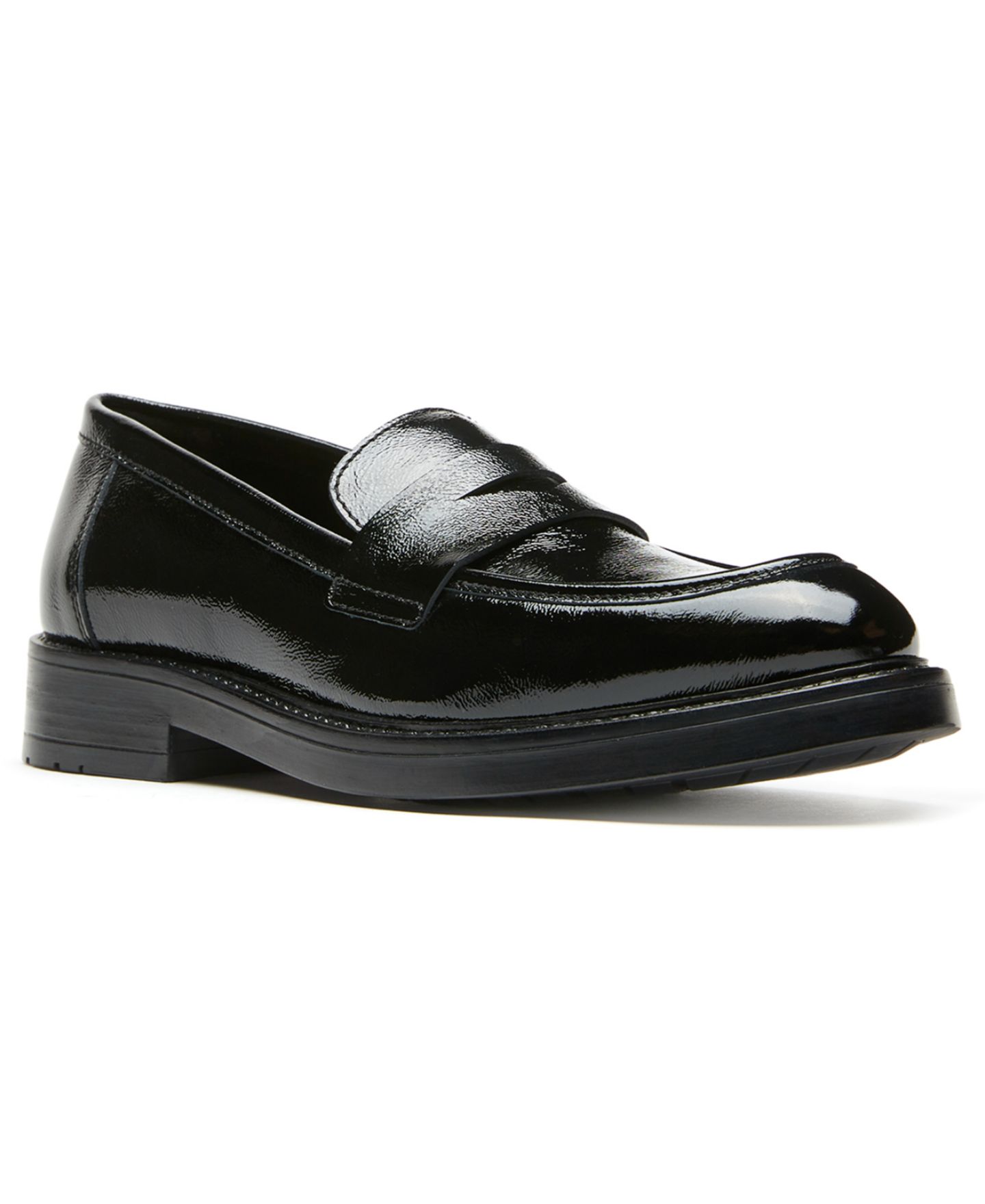 Женские туфли La Canadienne Wells City Dry Crinkle Patent Penny Slip-On, цвет: Чёрный — фото 1