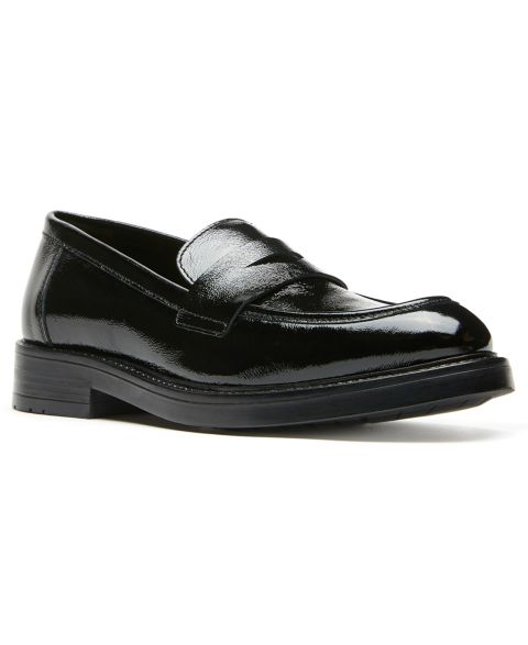 Женские туфли La Canadienne Wells City Dry Crinkle Patent Penny Slip-On, цвет: Чёрный