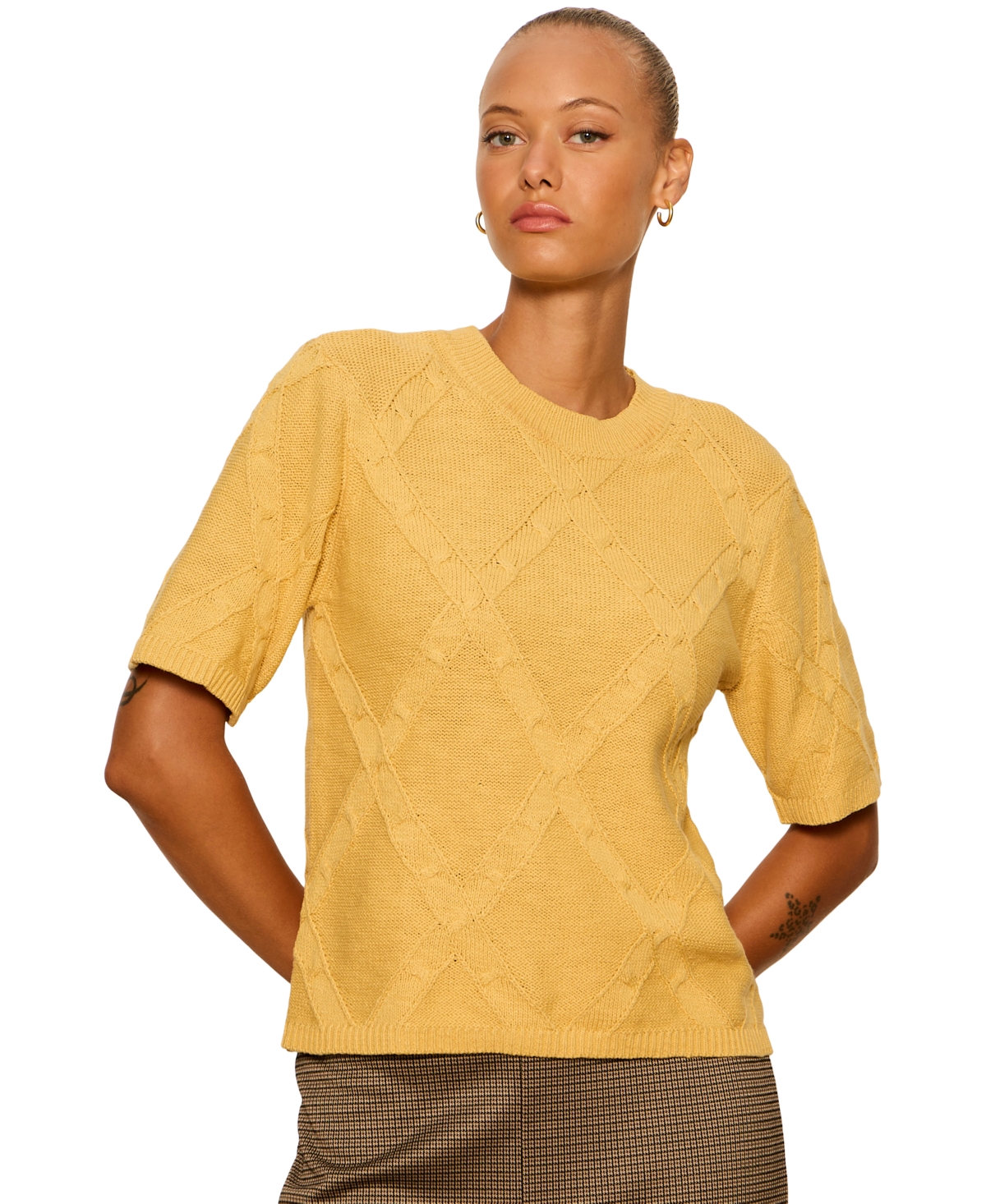 Sanctuary Women's Short-Sleeve Cotton Sweater T-Shirt