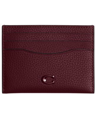 Pebble Leather Card Case With Sculpted C Hardware, 4" x 3"