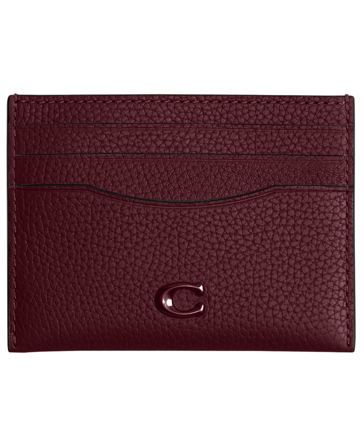 Coach Pebble Leather Card Case With Sculpted C Hardware, 4" x 3"