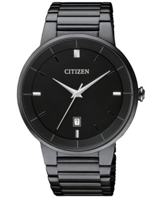 all black quartz watch
