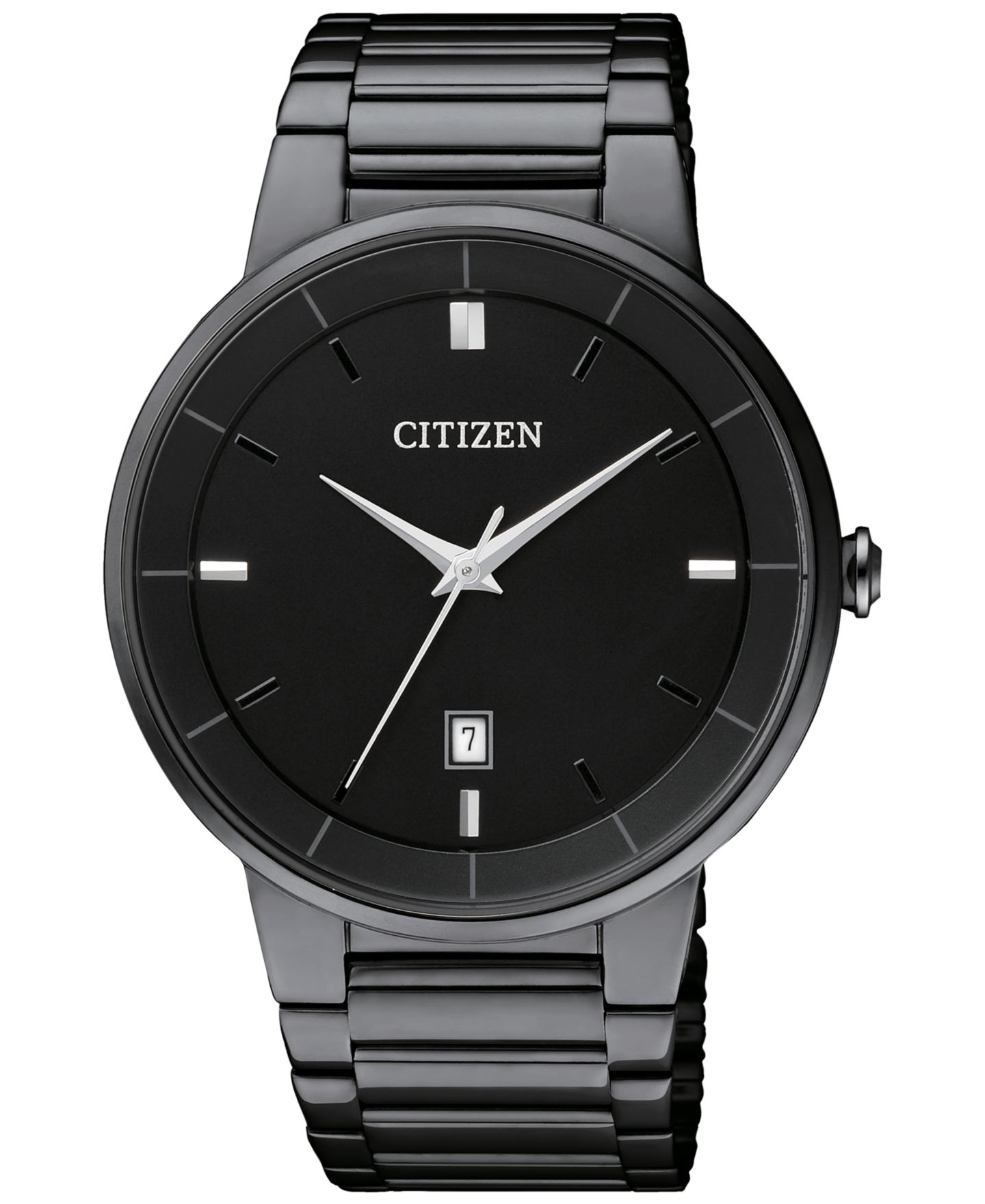 Мужские часы Citizen Quartz Black Ion-Plated Stainless Steel Bracelet Watch 40mm BI5017-50E — фото 1