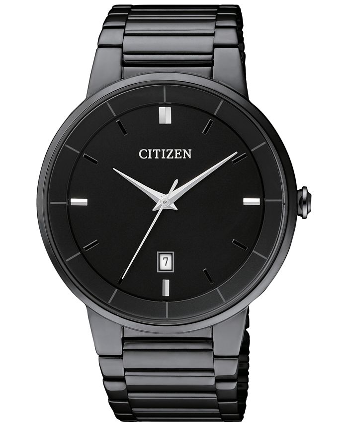 Citizen Men's Quartz Black Ion-Plated Stainless Steel Bracelet Watch 40mm  BI5017-50E & Reviews - All Watches - Jewelry & Watches - Macy's