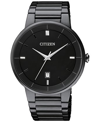 Men's Quartz Black Ion-Plated Stainless Steel Bracelet Watch 40mm BI5017-50E