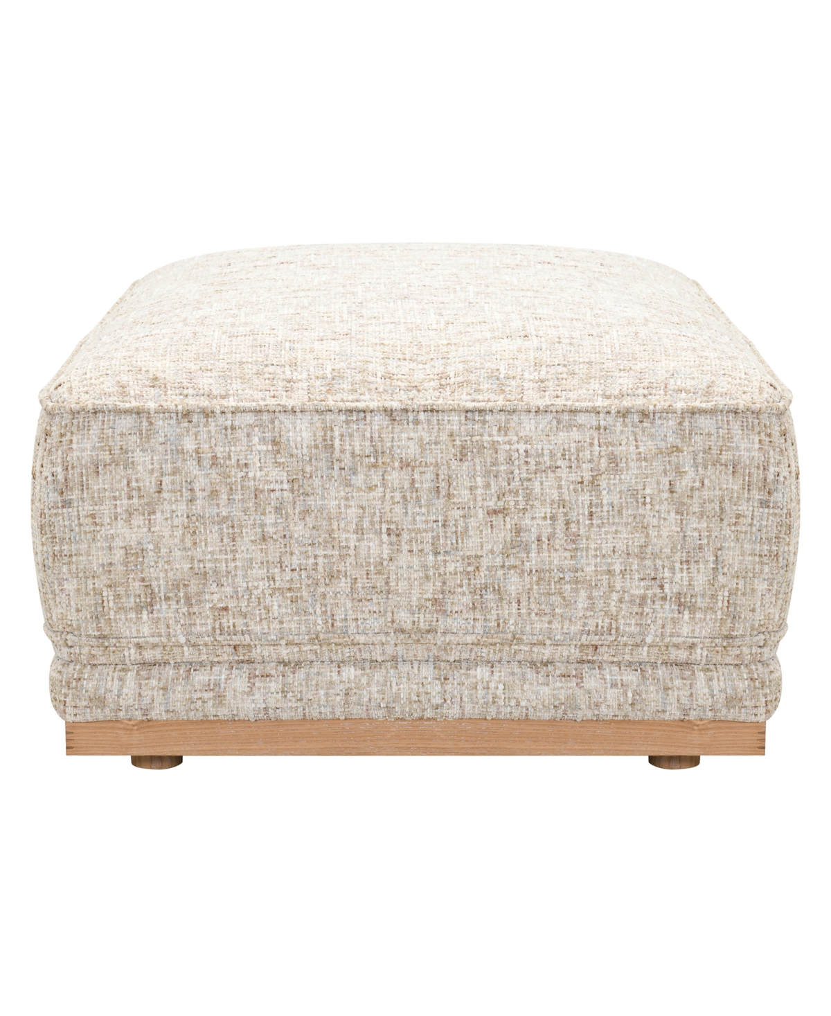 Baymont 48" Top-Grain Leather Flange-Stitched Ottoman, Macy's Exclusive