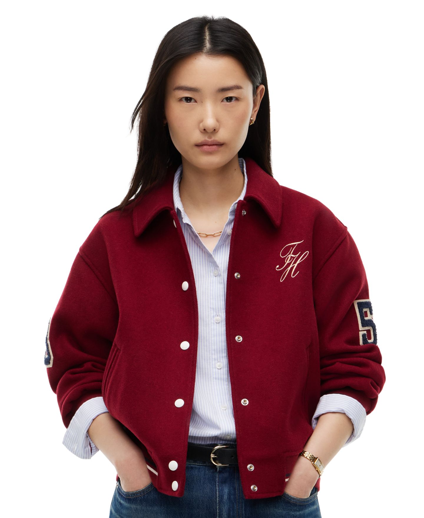 Женская куртка Tommy Hilfiger Varsity Bomber Lightweight, цвет: Dark Magma — фото 1