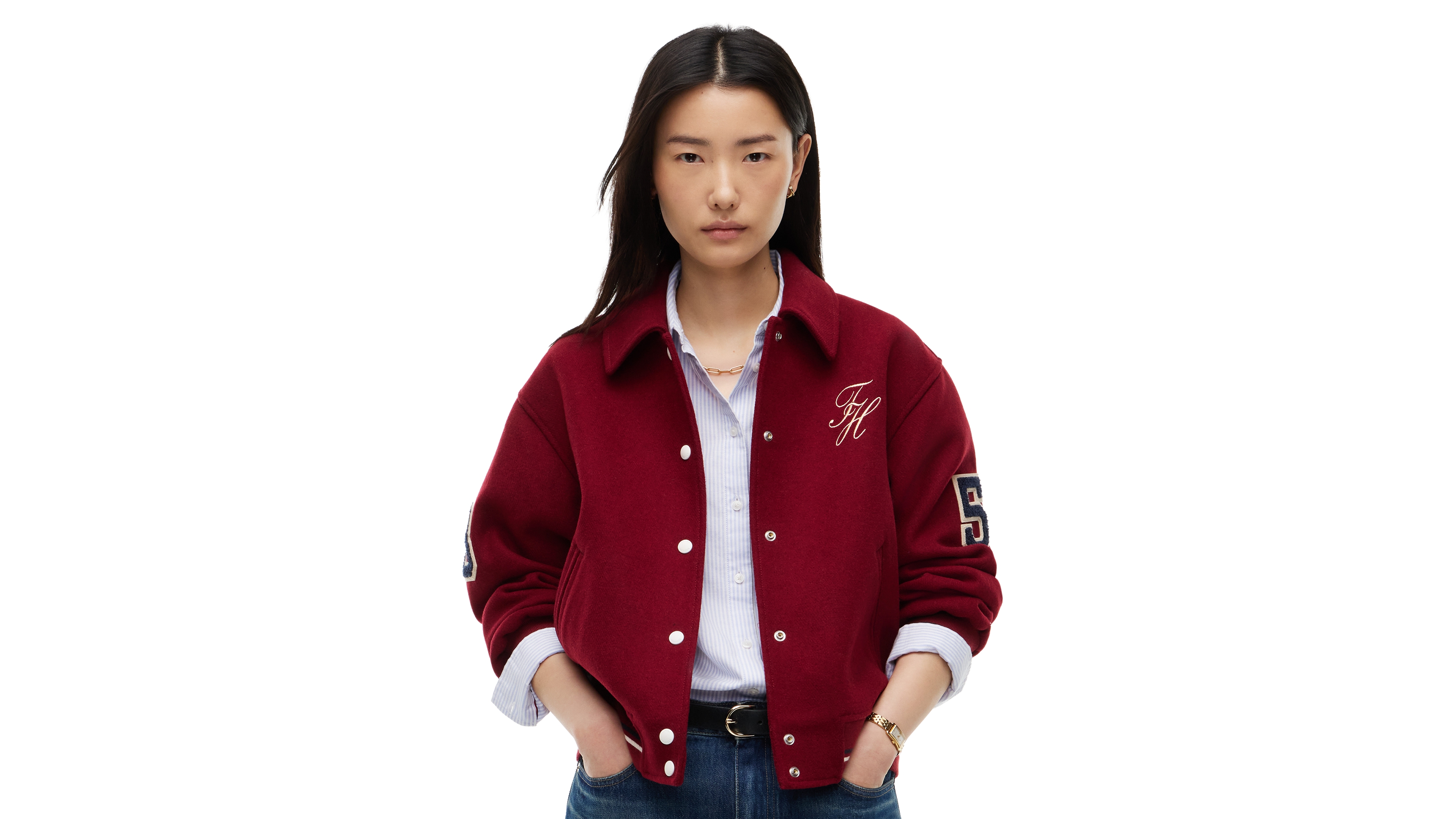 Tommy Hilfiger Women's Varsity Bomber Lightweight Jacket