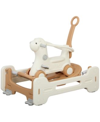 5-in-1 Rocking Horse with Guardrails and Push Handle, Ages 1-3