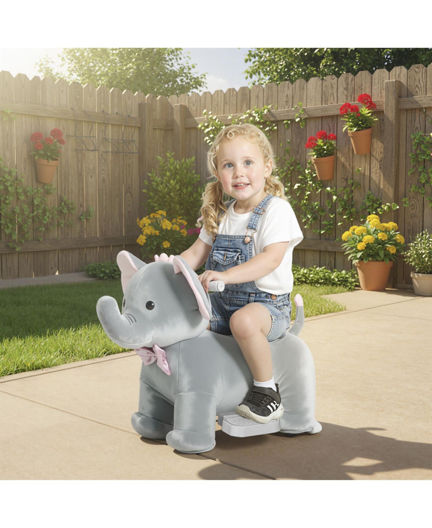 Детская игрушка Glintex 6V Ride-On Elephant with Music and Foot Pedal, Ages 1.5-5, цвет: Серый — фото 2