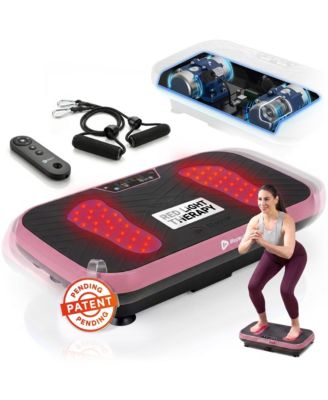 Vibration Plate Exercise Machine with Light Therapy Low Impact Vibration Platform Machine and Resistance Bands