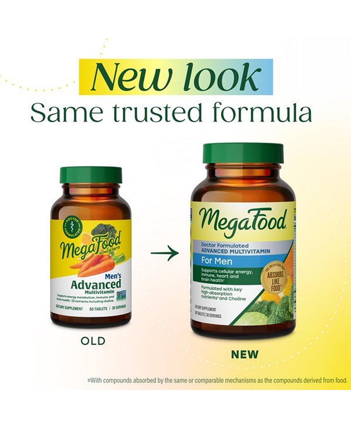 MegaFood Advanced Multivitamin for Men with Choline, Methyl B12, Methylfolate, Vitamin C and D3 and Zinc, 120 Ct