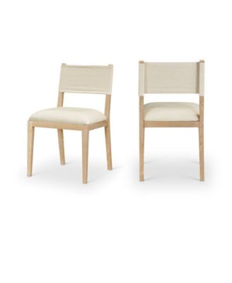 Avon Linen Textured Fabric Dining Side Chair, Set of 2