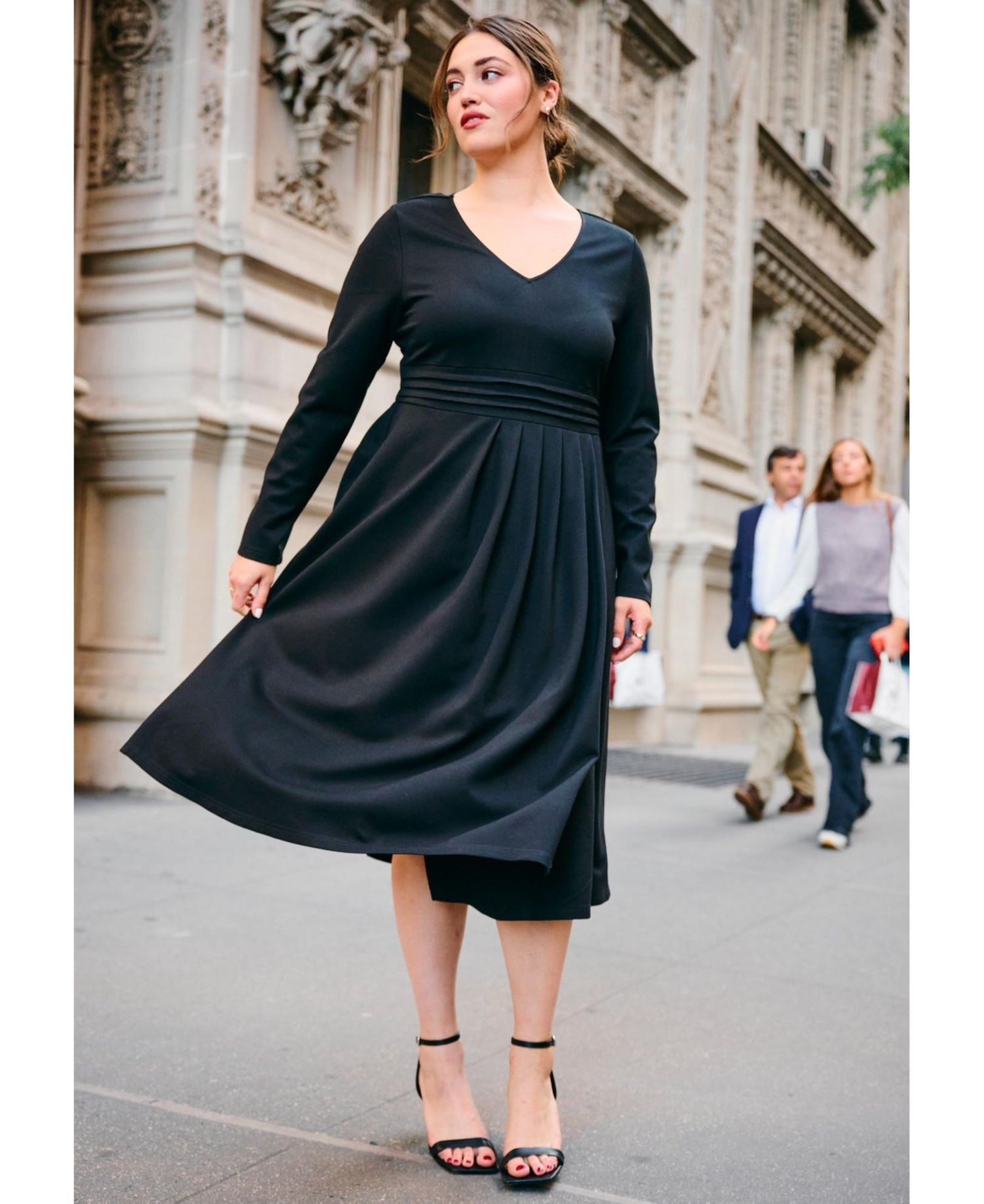 Women's Ponte Fit And Flare Midi Dress