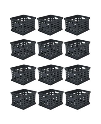 Stackable Plastic Storage Open Crate Bin Organizer Box