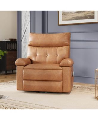 Swivel Rocker Manual Recliner Sofa Chair, Heat and Massage for Living Room