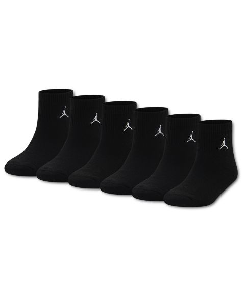Детские укороченные носки Jordan, набор из 6 пар, 7-11, цвет: Чёрный