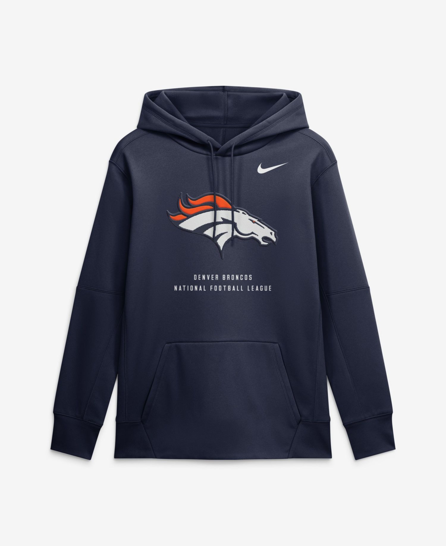 Men's Navy Denver Broncos Toss Sweep Therma-FIT Hoodie