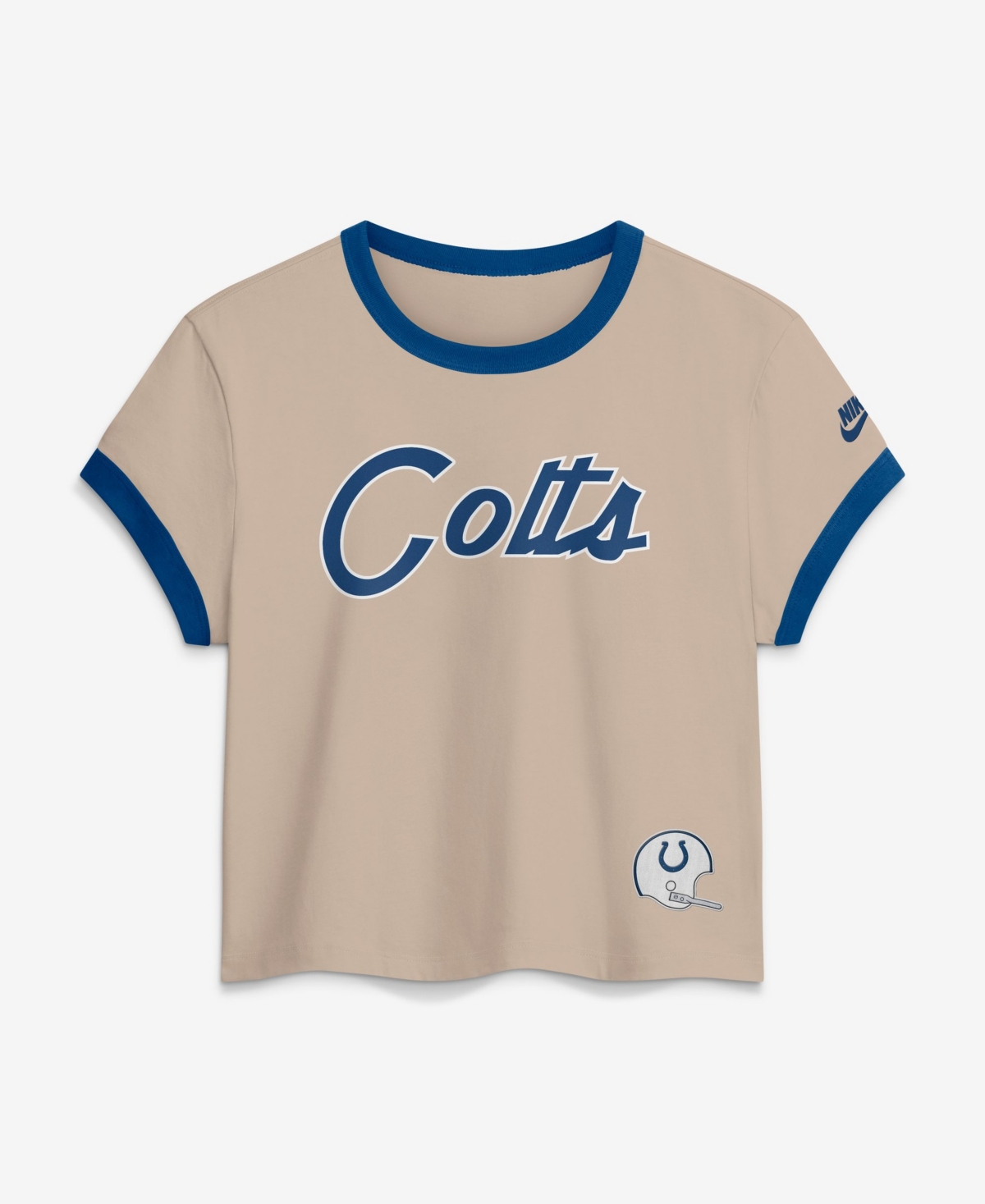Nike Women's Indianapolis Colts Retro Rewind Ringer Mod Cropped T-Shirt