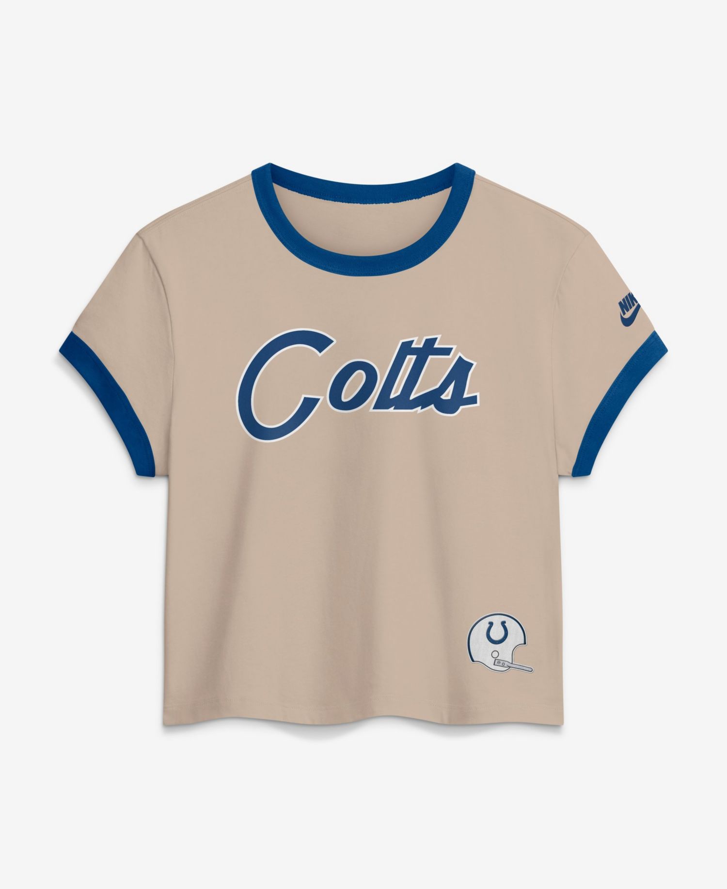 Women's Indianapolis Colts Retro Rewind Ringer Mod Cropped T-Shirt