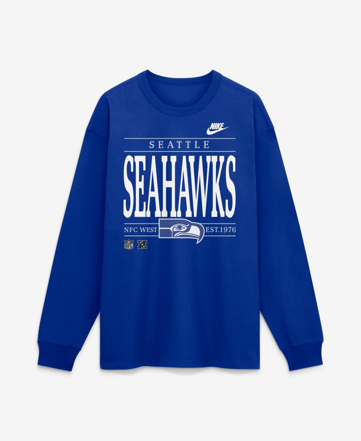 Nike Men's Seattle Seahawks Red Zone Max90 Long-Sleeve Relaxed-Fit T-Shirt