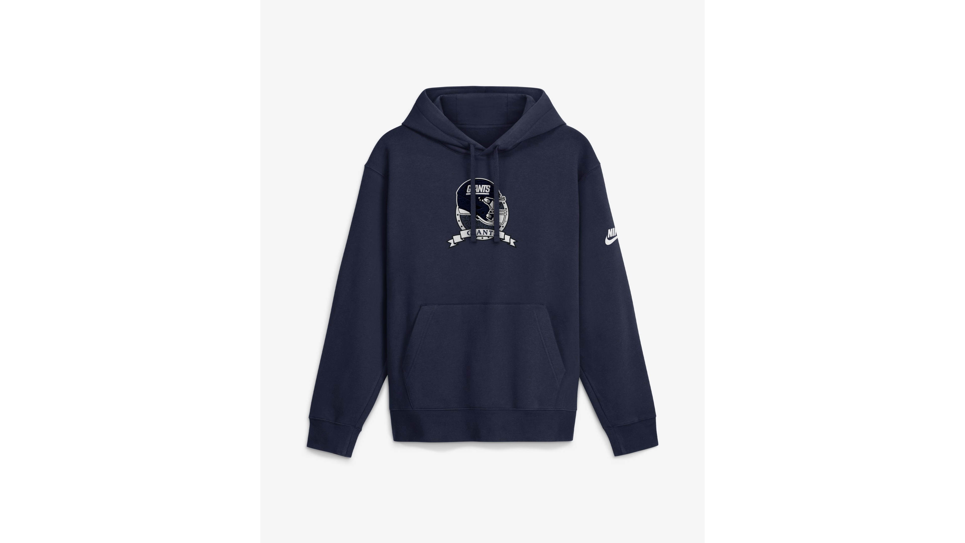 Nike Men's New York Giants Short Pass Rewind Club Fleece Hoodie