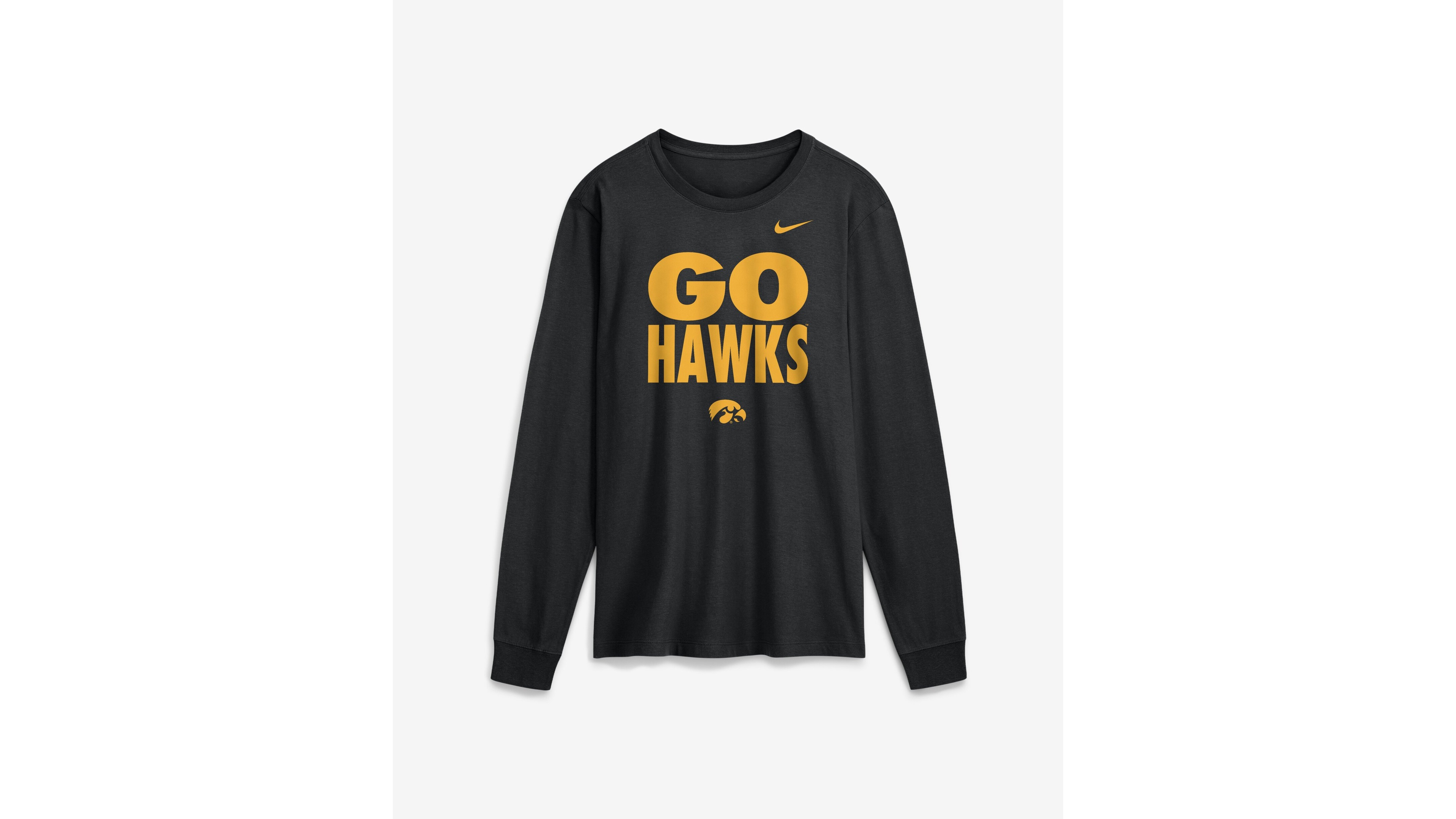 Nike Men's Iowa Hawkeyes Sideline Slogan Dri-fit Long-Sleeve T-Shirt