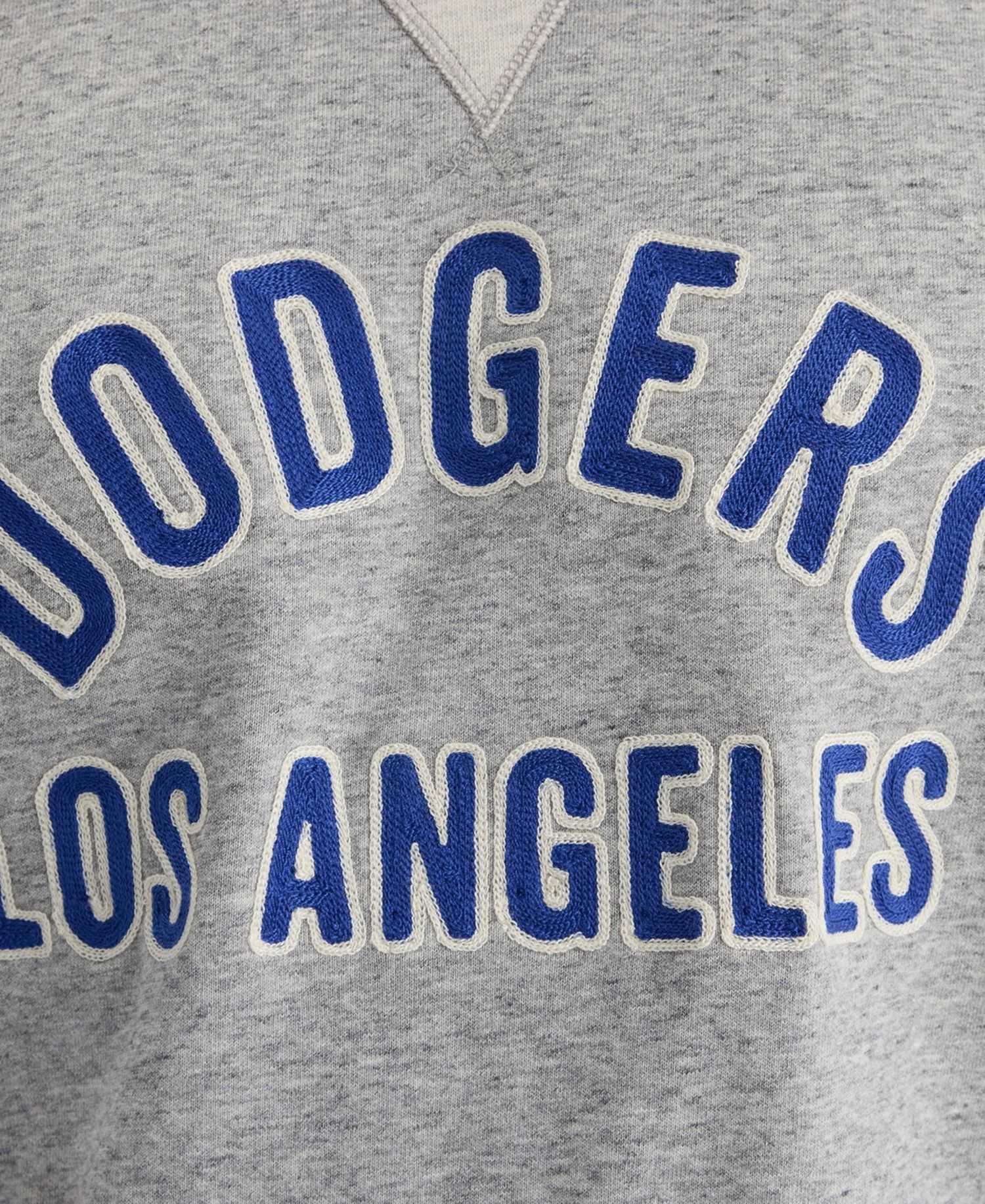 Men's Los Angeles Dodgers Iconic Relaxed-Fit Contrast V-Neck Pullover Sweatshirt