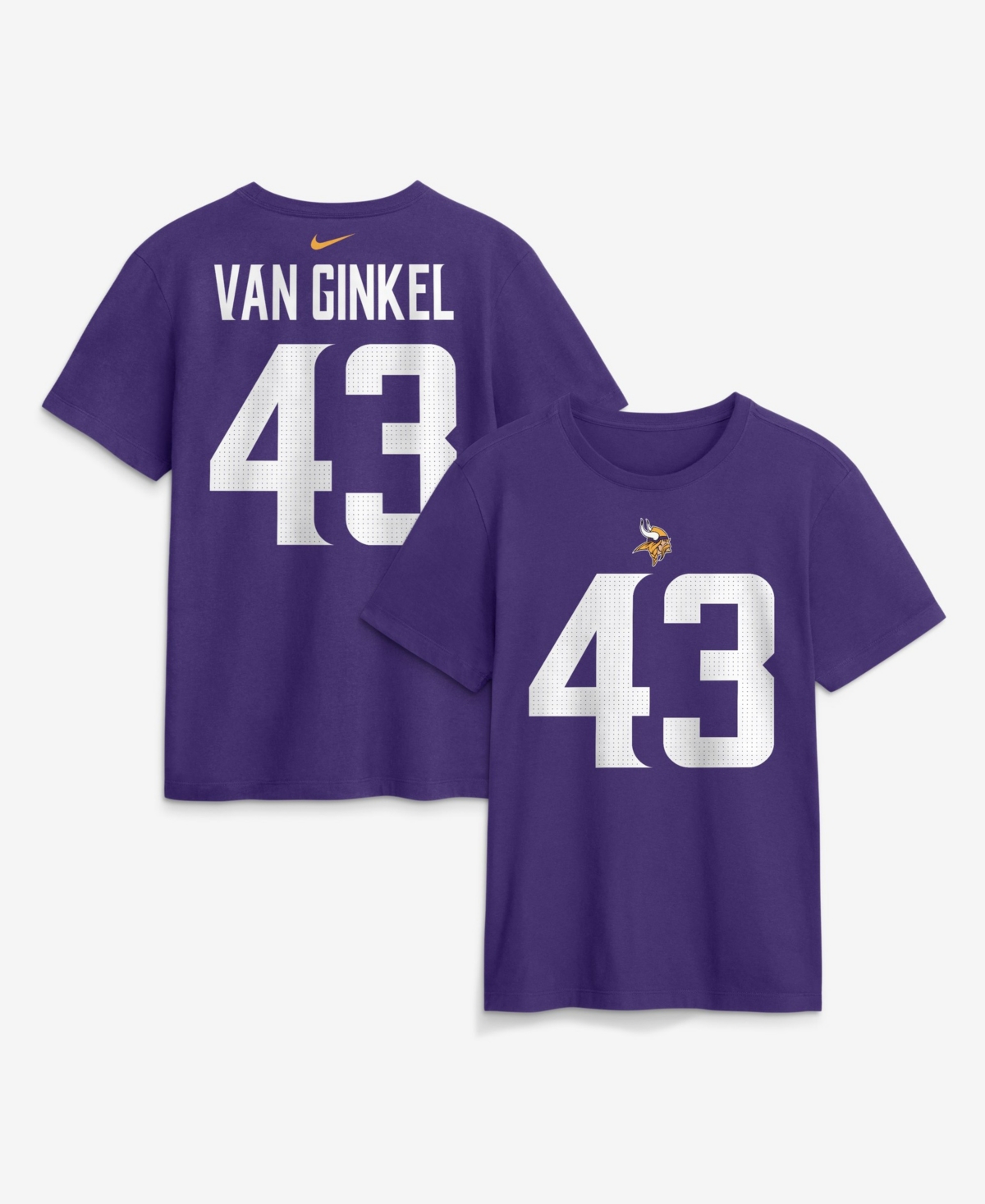 Men's Nike Andrew Van Ginkel Purple Minnesota Vikings Name & Number T-Shirt