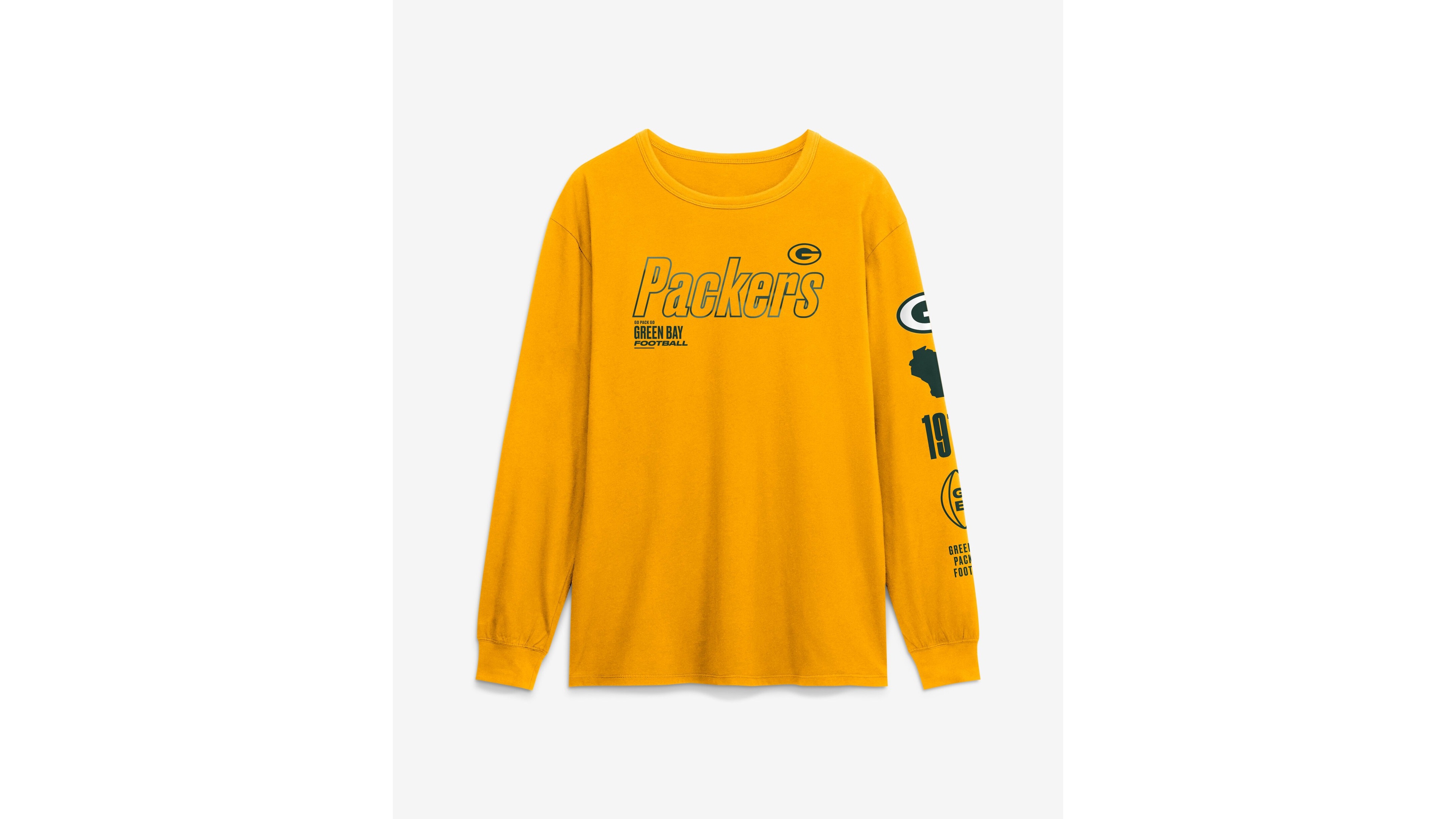 Fanatics Men's Green Bay Packers Checkdown Pass Long-Sleeve Crewneck T-Shirt