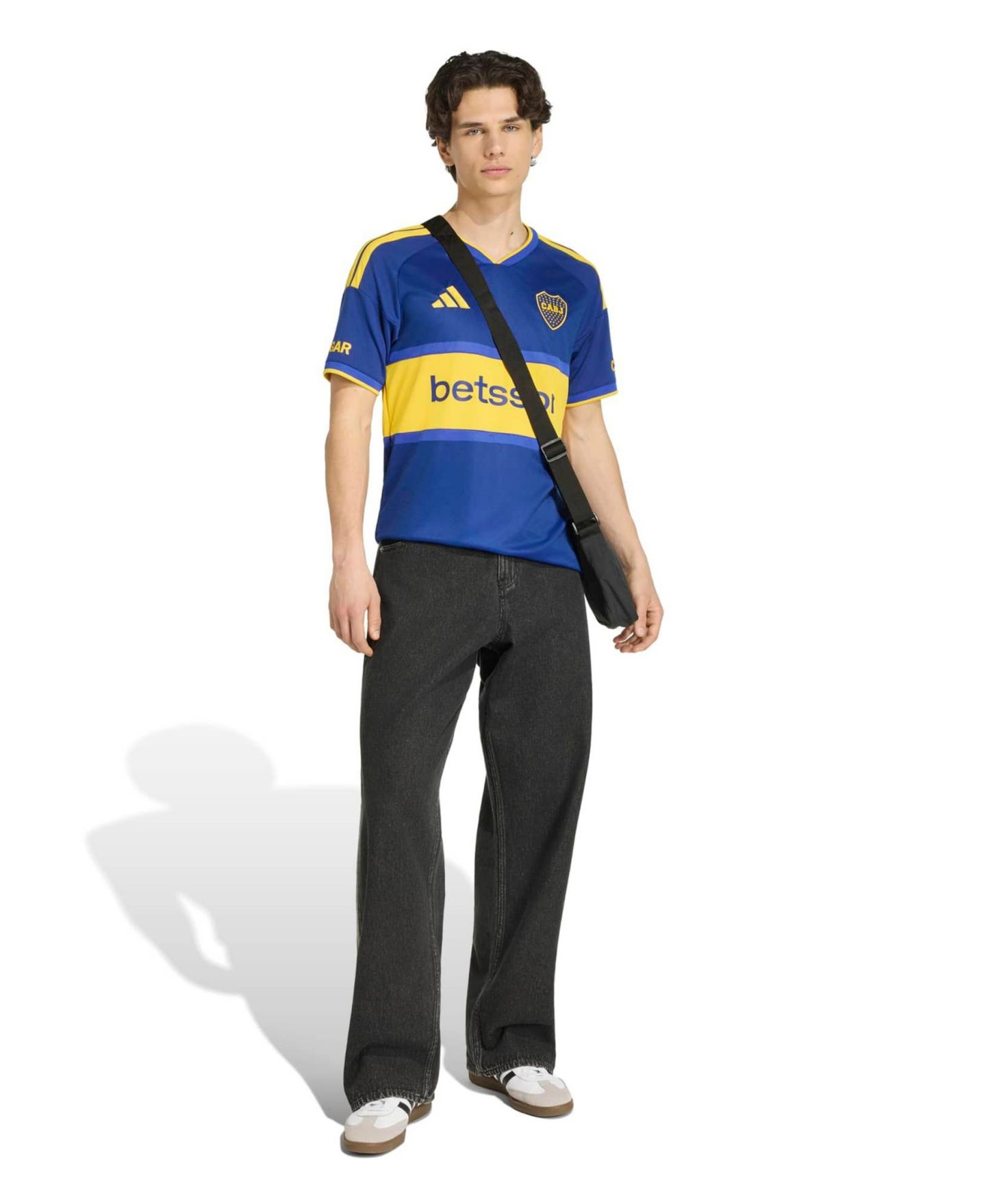 Мужской топ adidas Boca Juniors 2026/27 Home Replica Slim-Fit V-Neck Jersey — фото 3
