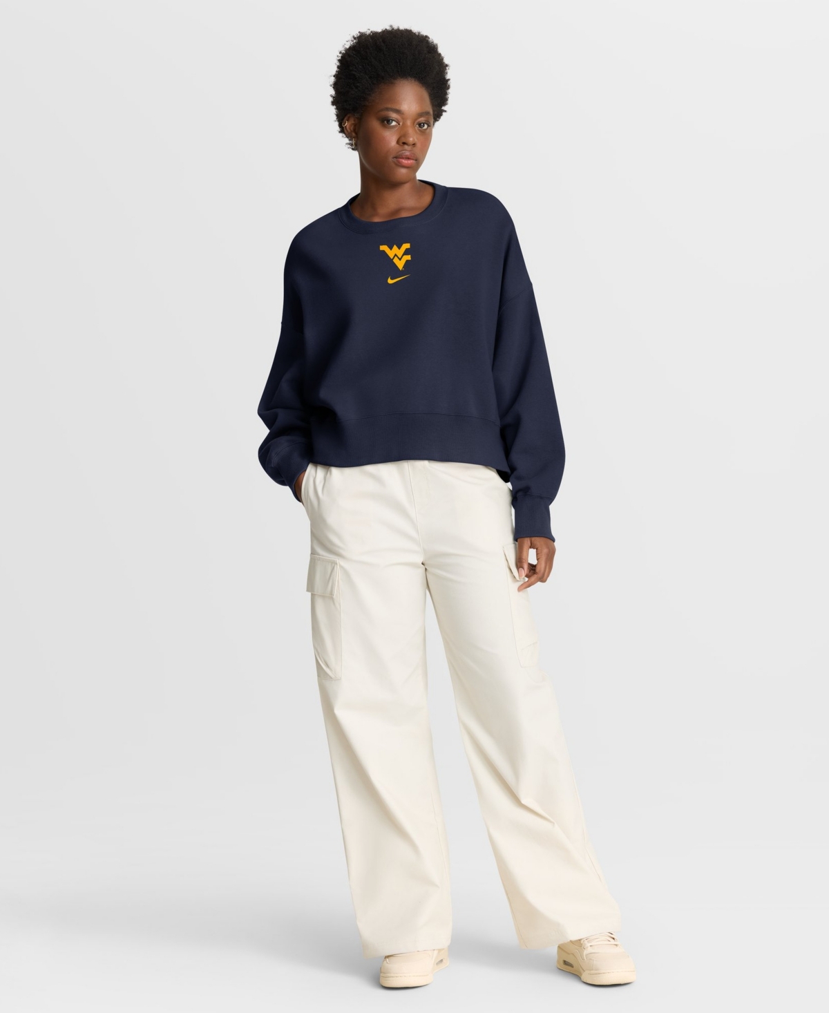 Nike Women's West Virginia Mountaineers Phoenix Oversized Dropped-Shoulder Sweatshirt