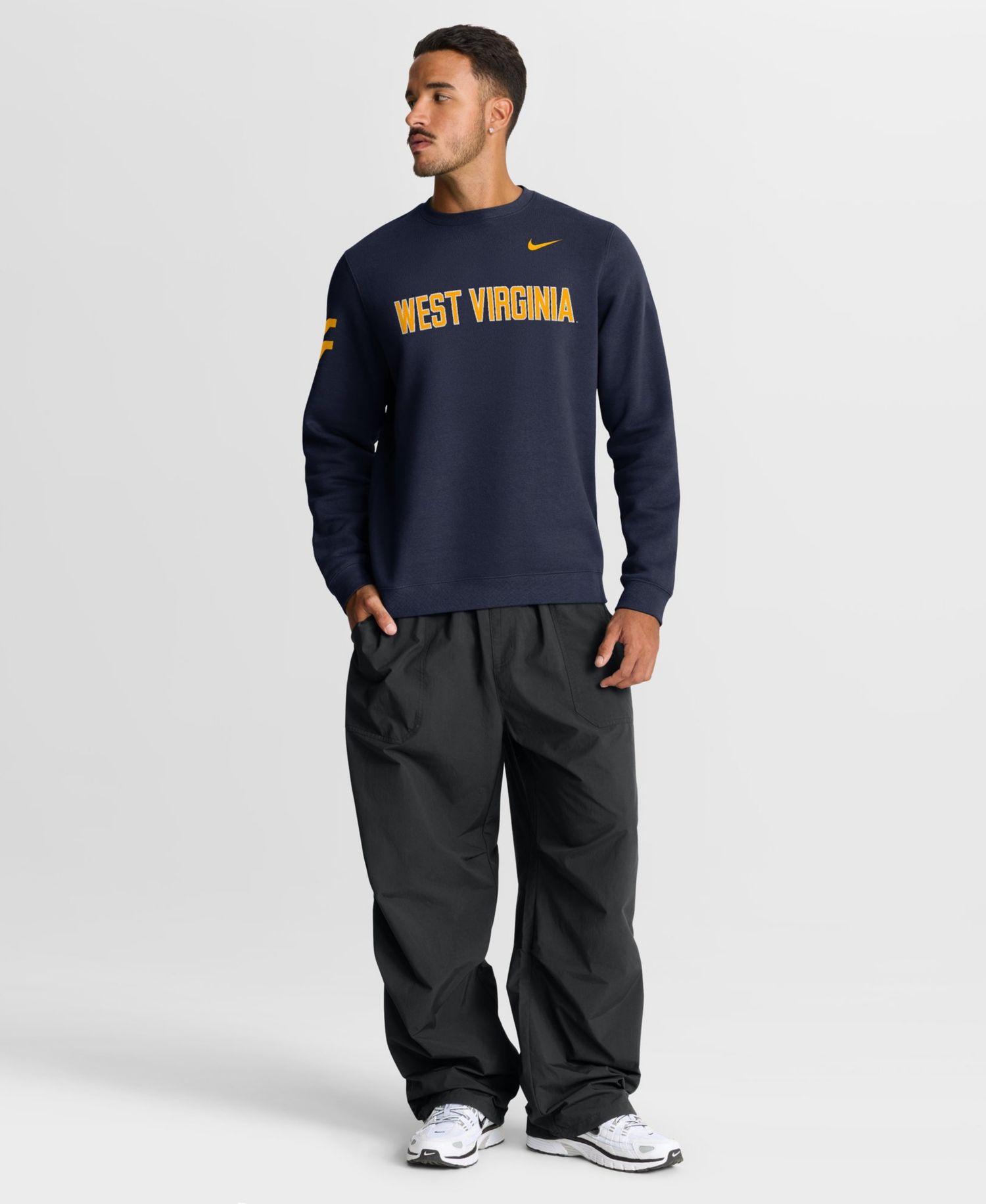 Men's Sideline Club West Virginia Mountaineers Midweight Fleece Crewneck Sweatshirt