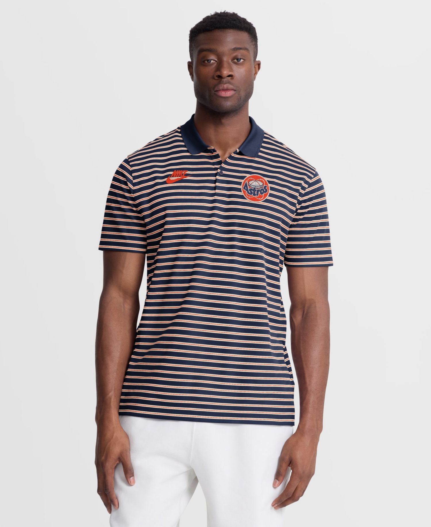 Men's Houston Astros Cooperstown Victory Striped Pique Polo Shirt