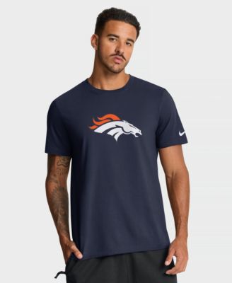 Men's Denver Broncos Logo Essential Screen Print Crewneck T-Shirt