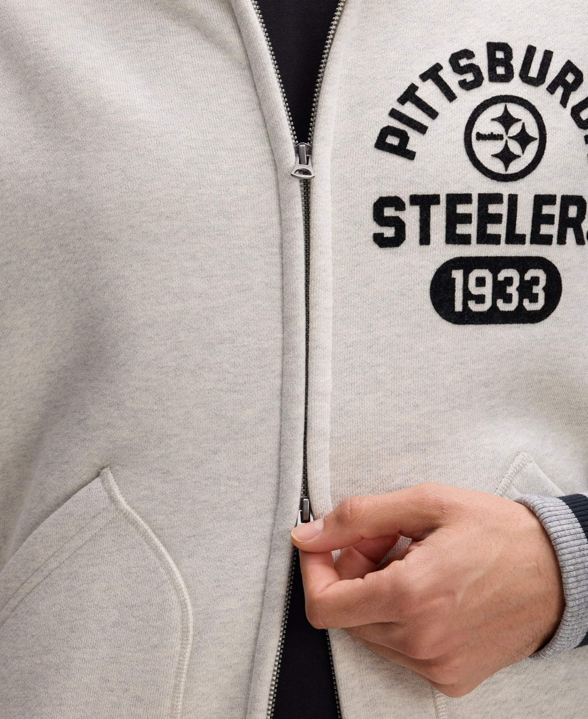 Fanatics Men's Pittsburgh Steelers IconicFleece Full-Zip Classic-Fit Mock-Collar Jacket