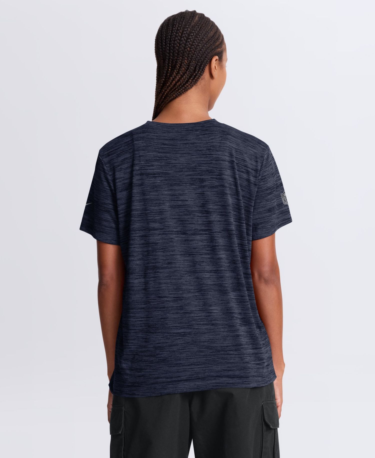 Women's New England Patriots Sideline Velocity Cross-Dyed Crewneck T-Shirt