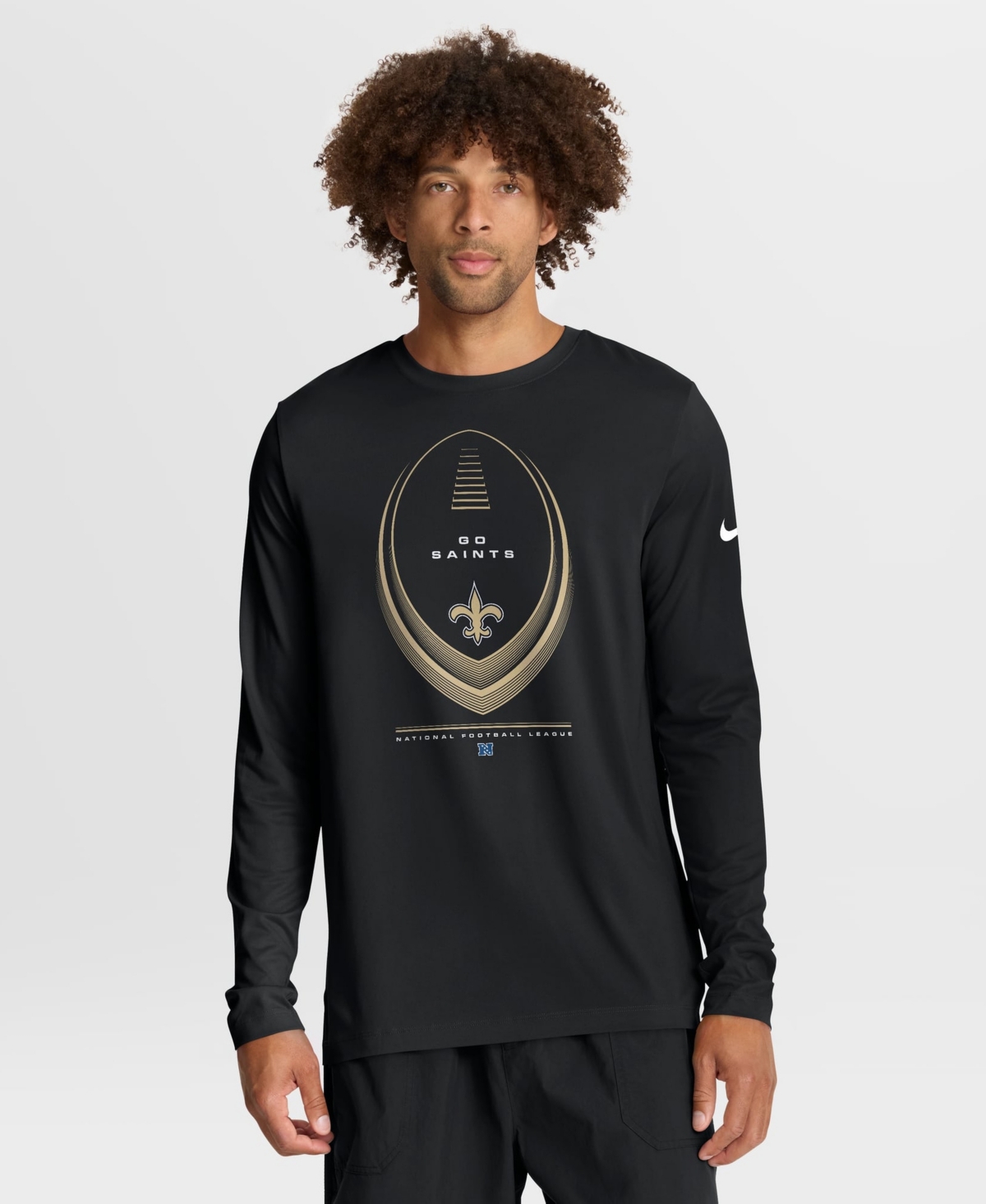 Nike Men's New Orleans Saints Legend Icon Long-Sleeve Regular-Fit Crewneck T-Shirt