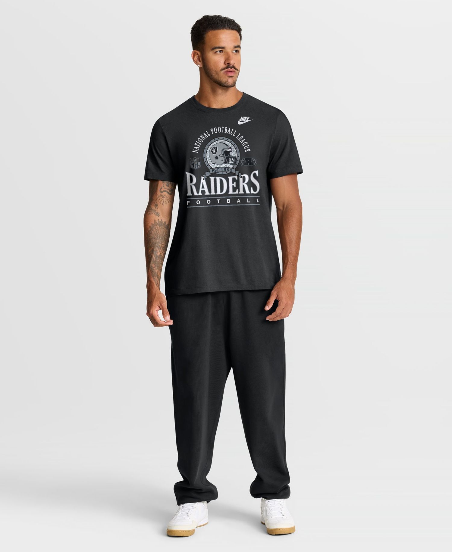 Men's Las Vegas Raiders Retro Rewind Essential Crew Neck Cotton T-Shirt