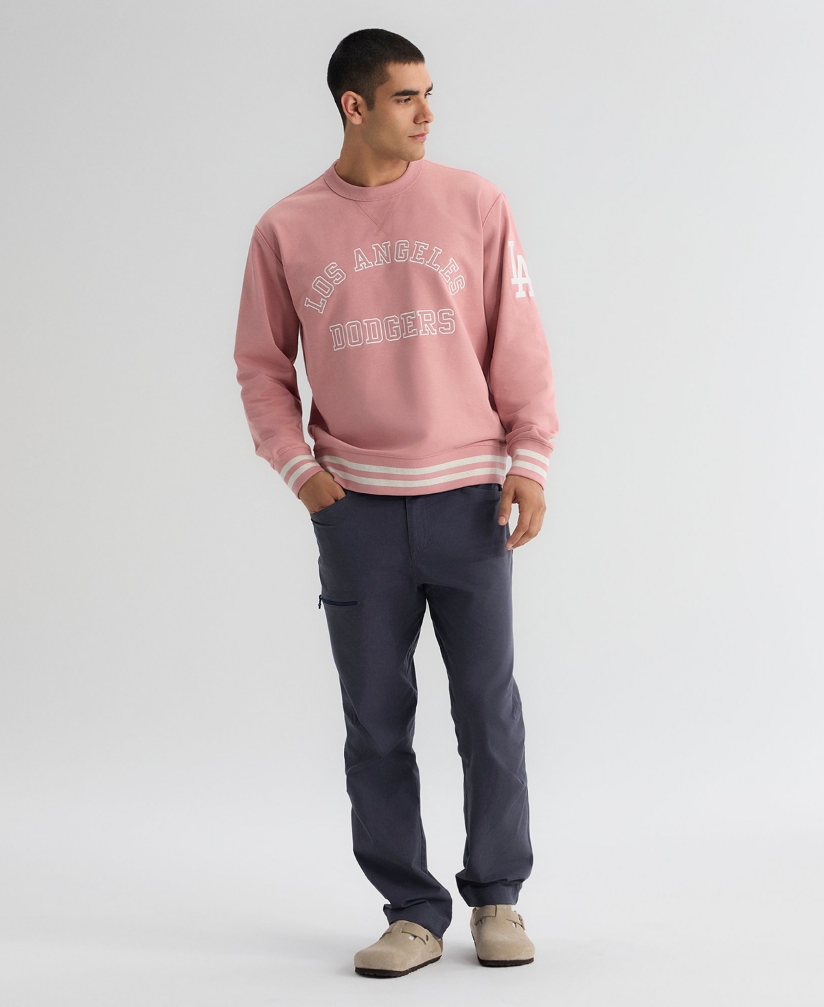 Fanatics Men's Los Angeles Dodgers Iconic Terry Relaxed-Fit Crewneck Long-Sleeve Sweatshirt
