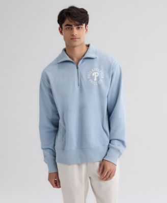Men's Philadelphia Phillies Iconic Sideline Terry Relaxed-Fit Quarter-Zip Sweatshirt