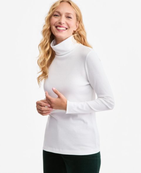 Женский топ Style & Co Long-Sleeve Knit Turtleneck, цвет: Яркий белый