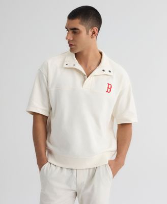 Men's Boston Red Sox Iconic Mock-Neck Relaxed-Fit Pullover