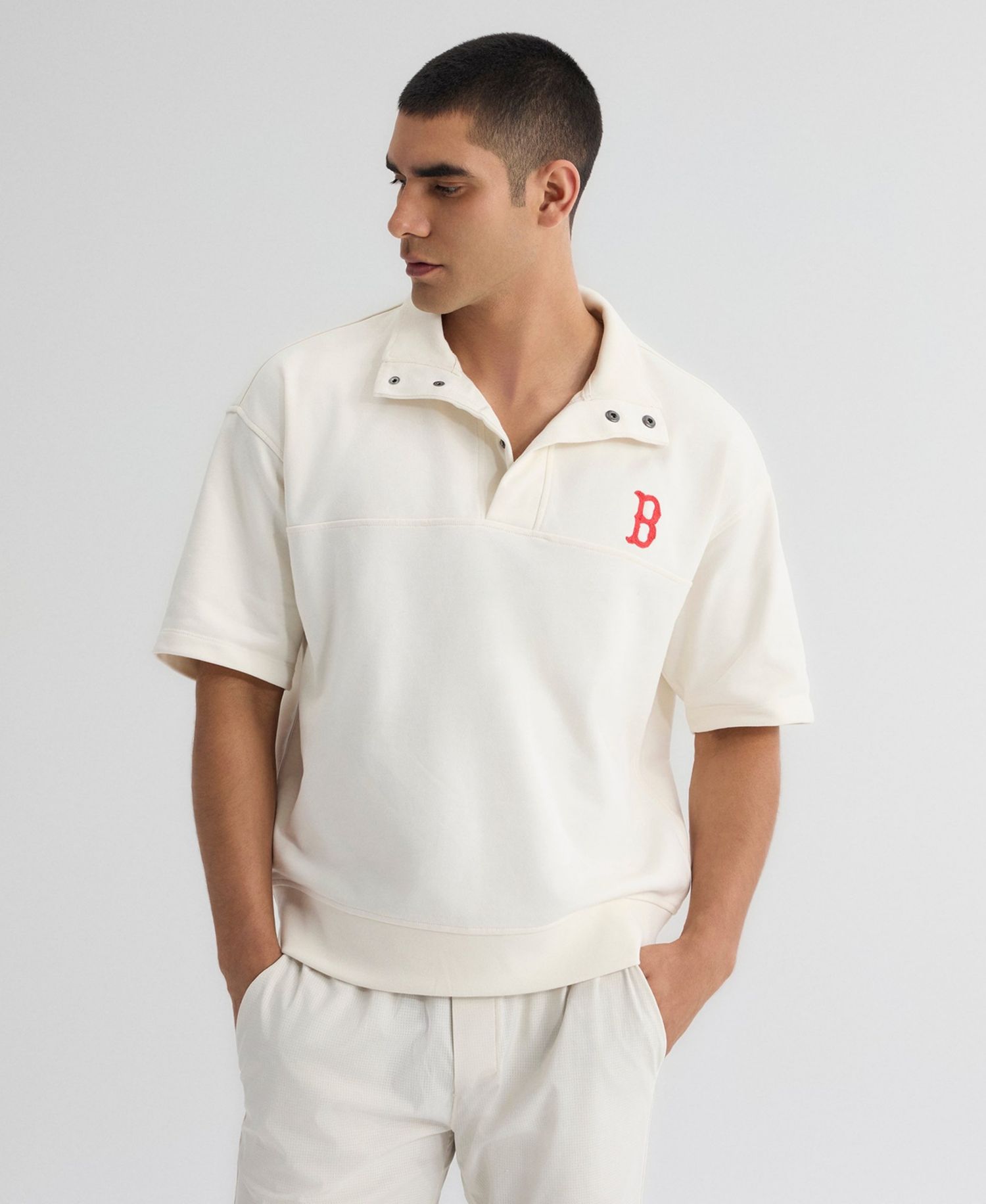 Men's Boston Red Sox Iconic Mock-Neck Relaxed-Fit Pullover