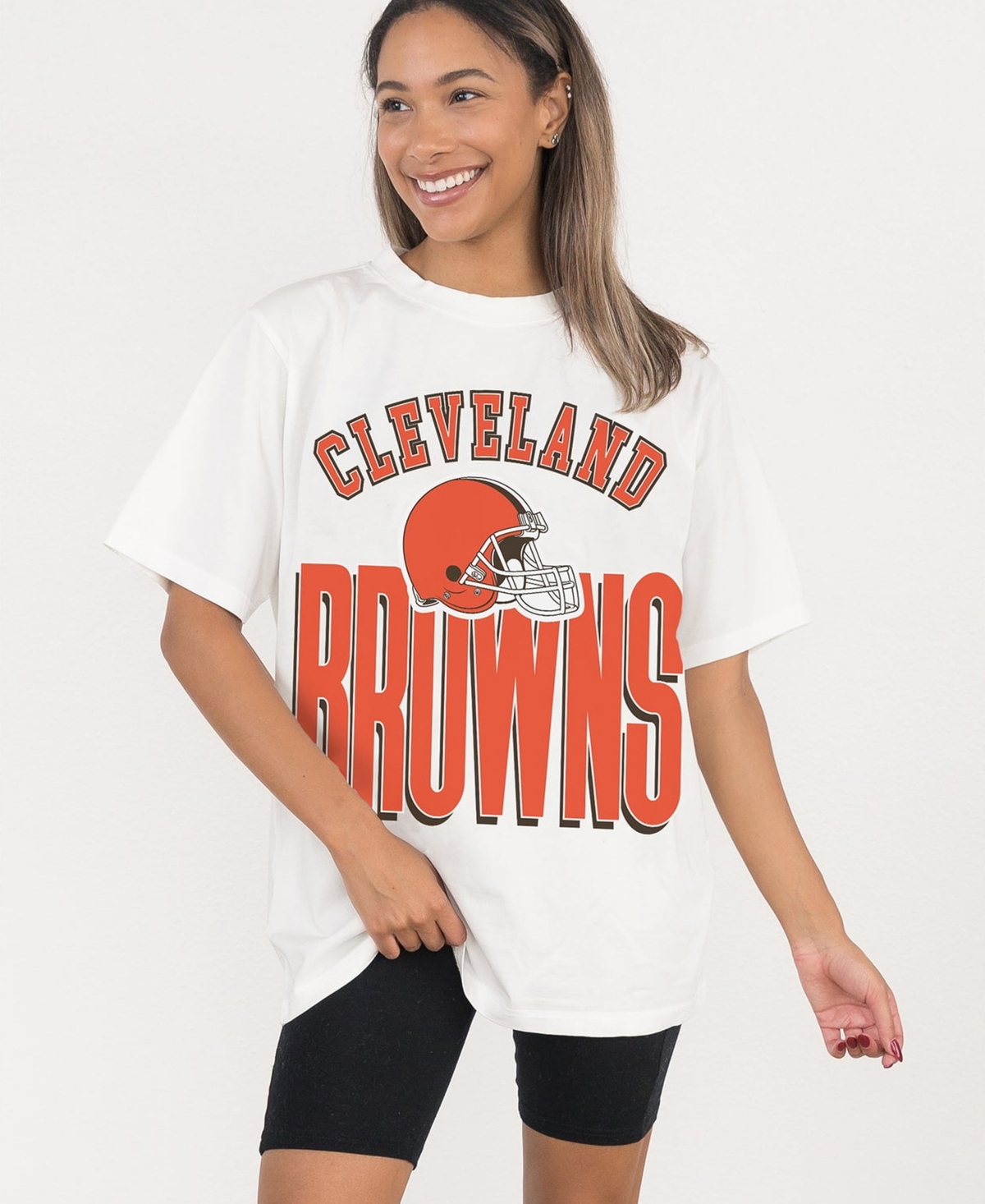 Gameday Couture Women's Cleveland Browns Oversized Classic Fierce Focus Graphic T-Shirt