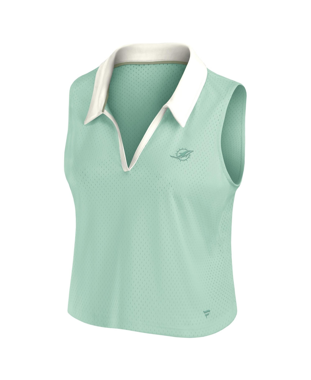 Fanatics Women's Miami Dolphins Studio Wellness Mesh Cropped V-Neck Tank Top