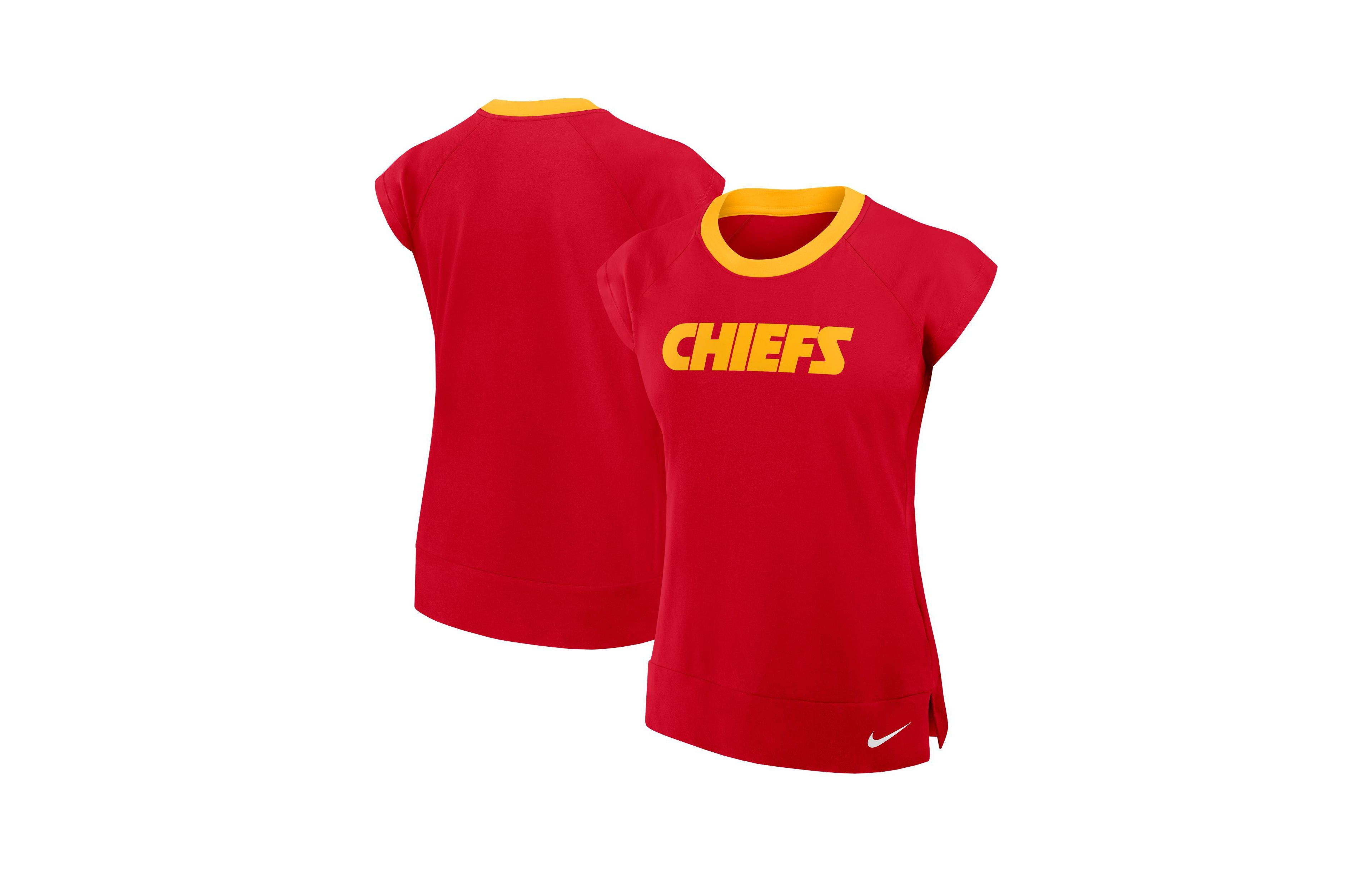 Nike Women's Kansas City Chiefs Forward Progress Raglan Slim-Fit Short-Sleeve T-Shirt
