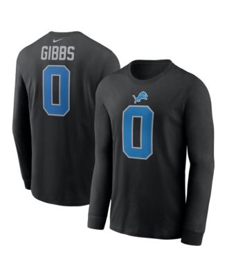 Men's Detroit Lions Jahmyr Gibbs Long-Sleeve Crewneck Graphic T-Shirt