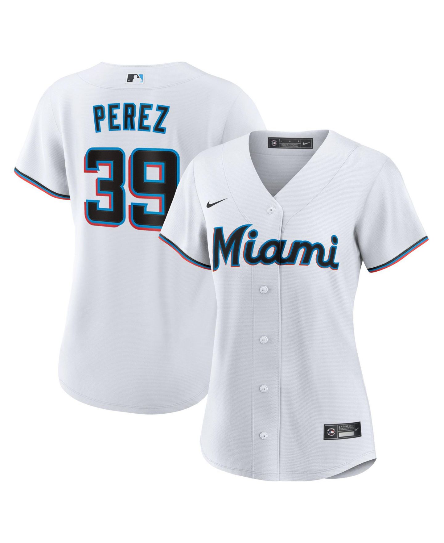 Женское джерси Nike Women's Eury Perez Miami Marlins Replica Short-Sleeve Jersey — фото 1
