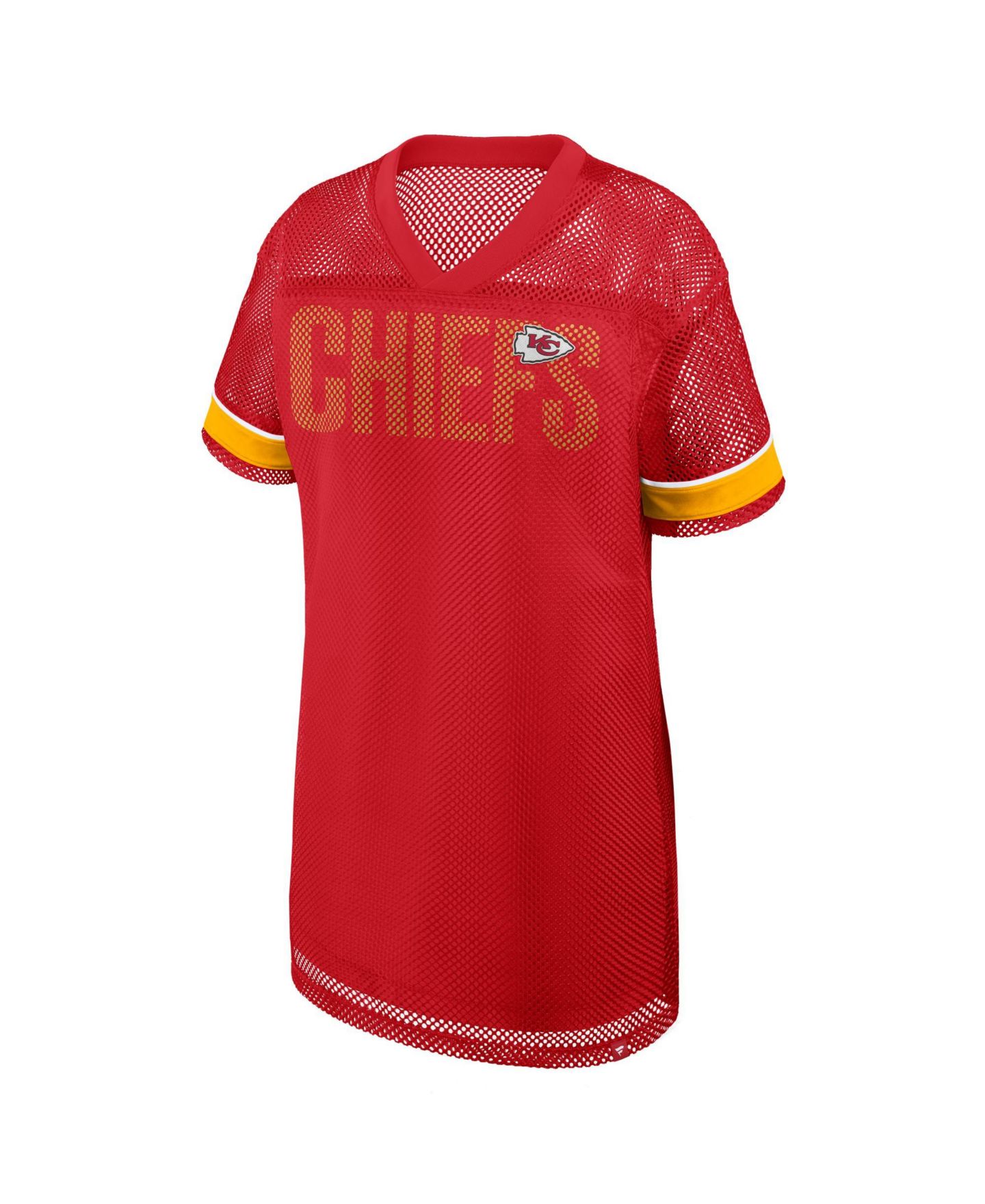 Женское платье Fanatics Kansas City Chiefs Team First Deep Route Short-Sleeve Mesh — фото 2